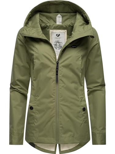 Ragwear leichte Damen Übergangsjacke kurz Outdoor-Jacke wasserdicht Parka mit Kapuze Monade Übergang YOUMODO Olive24 Gr. M von Ragwear