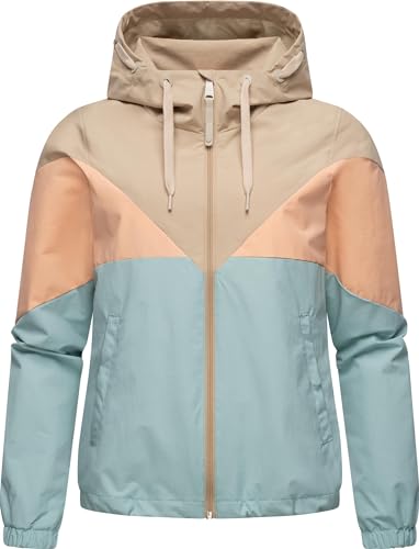 Ragwear leichte Damen Übergangsjacke kurz Regenjacke wasserdicht (Wassersäule: 11.000 mm) Bomberjacke mit Kapuze Rochele YOUMODO Aqua Gr. L von Ragwear