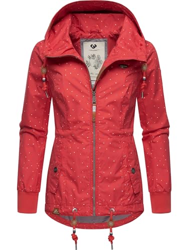 Ragwear leichte Damen Übergangsjacke mit Kapuze Danka Dots Red23 Gr. L von Ragwear