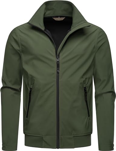 Ragwear leichte Herren Outdoorjacke Kurze Übergangsjacke wasserdicht (Wassersäule: 11.000mm) mit Stehkragen Collwie YOUMODO Dark Olive Gr. 4XL von Ragwear