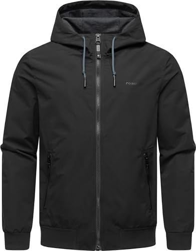 Ragwear leichte Herren Übergangsjacke kurz wasserdichte Outdoorjacke mit Kapuze Perci Black Gr. 3XL von Ragwear