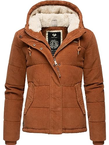 Ragwear warme Damen Winter Steppjacke Cordjacke Wuggys Brown Gr. S von Ragwear