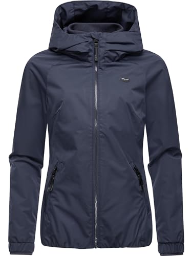 Ragwear wasserdichte Damen Übergangsjacke (Wassersäule 11.000 mm) leichte Jacke kurz mit Kapuze Dizzie Tech YOUMODO Navy Gr. 3XL von Ragwear