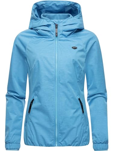 Ragwear wasserdichte Damen Übergangsjacke (Wassersäule 11.000 mm) leichte Jacke kurz mit Kapuze Dizzie Tech YOUMODO Sky Blue Gr. XL von Ragwear