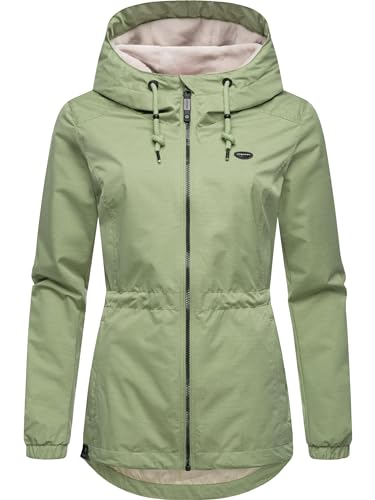 Ragwear wasserdichte Damen Übergangsjacke (Wassersäule: 11.000 mm) leichte Jacke kurz mit Kapuze Dankka Tech YOUMODO Dusty Green Gr. L von Ragwear