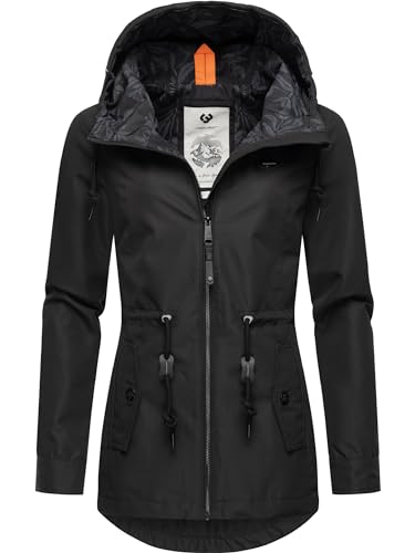 Ragwear wasserdichte Damen Übergangsjacke leichte Regenjacke Kurzmantel mit Kapuze Monadis Intl Black24 Gr. XS Ragwear wasserdichte Damen Übergangsjacke leichte Regenjacke Kurzmantel mit Kapuze Monadis Intl Black24 Gr. XS von Ragwear