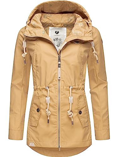 Ragwear wasserdichte Damen Übergangsjacke leichte Regenjacke Kurzmantel mit Kapuze Monadis Intl Sand22 Gr. XXL von Ragwear