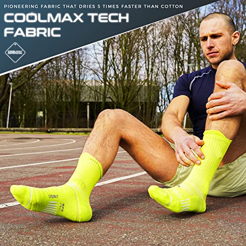 Rahhint Coolmax 3 Pack Kompressions Laufsocken Herren Damen Anti-Blasen-socken Running Socks Sportsocken mit TAB-Design, Kompressionszone, Belüftungsnetz und Fußgewölbeunterstützung von Rahhint