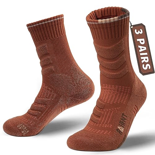 Rahhint Merino Wandersocken Wolle Trekkingsocken für Herren Damen Anti-Blasen Gepolstert Atmungsaktive Wasserfeste Kompression Sportsocken Laufsocken von Rahhint