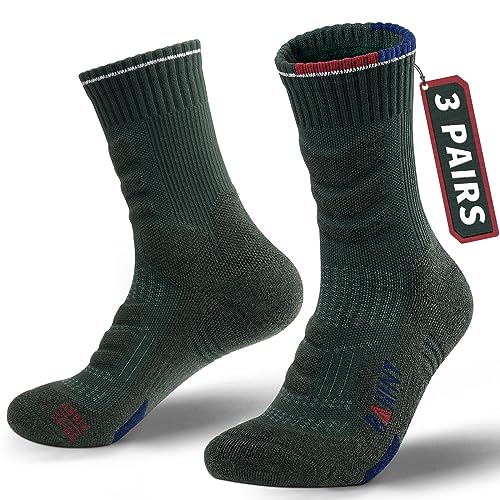 Rahhint Merino Wandersocken Wolle Trekkingsocken für Herren Damen Anti-Blasen Gepolstert Atmungsaktive Wasserfeste Kompression Sportsocken Laufsocken von Rahhint