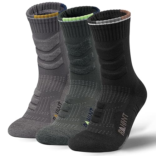 Rahhint Merino Wandersocken Wolle Trekkingsocken für Herren Damen Anti-Blasen Gepolstert Atmungsaktive Wasserfeste Kompression Sportsocken Laufsocken von Rahhint