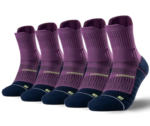 Rahhint 5 Paar Coolmax Wandersocken Sommer Quarter Anti-Blasen Atmungsaktiv Trekkingsocken Kurz Outdoor Laufsocken für Herren Damen von Rahhint
