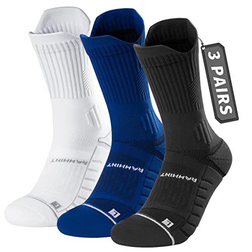 Rahhint Coolmax 3 Pack Kompressions Laufsocken Herren Damen Anti-Blasen-socken Running Socks Sportsocken mit TAB-Design, Kompressionszone, Belüftungsnetz und Fußgewölbeunterstützung von Rahhint