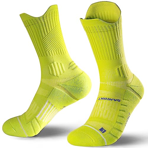 Rahhint Coolmax 3 Pack Kompressions Laufsocken Herren Damen Anti-Blasen-socken Running Socks Sportsocken mit TAB-Design, Kompressionszone, Belüftungsnetz und Fußgewölbeunterstützung von Rahhint Pro