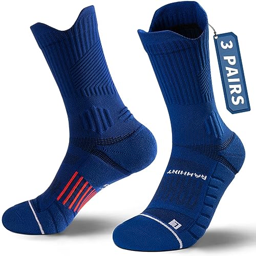 Rahhint Coolmax 3 Pack Kompressions Laufsocken Herren Damen Anti-Blasen-socken Running Socks Sportsocken mit TAB-Design, Kompressionszone, Belüftungsnetz und Fußgewölbeunterstützung von Rahhint