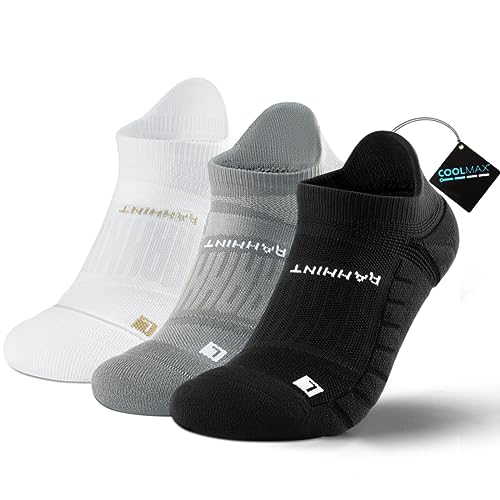 Coolmax 3 Pack Laufsocken Sneaker Socken Kurz Wandersocken Kompressionssocken Damen Herren Sportsocken Anti-Blasen-socken Running Socks Low Cut, Atmungsaktiv und Schweißableitend von Rahhint