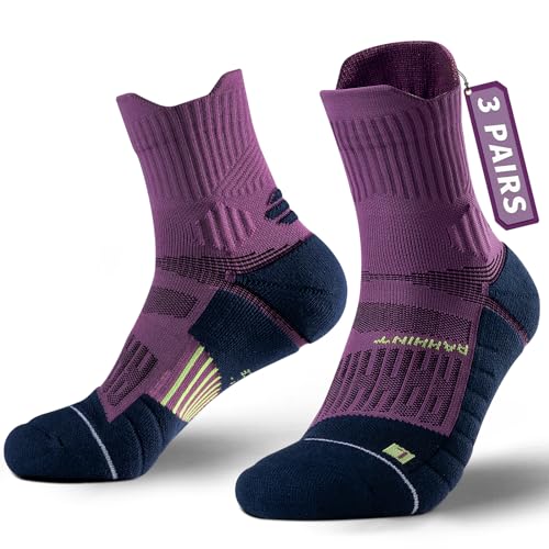 Rahhint Coolmax Wandersocken Sommer 3 Paar Quarter Anti-Blasen Atmungsaktiv Trekkingsocken Kurz Outdoor Laufsocken für Herren Damen von Rahhint