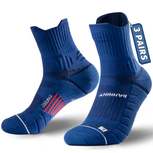 Rahhint Coolmax Wandersocken Sommer 3 Paar Quarter Anti-Blasen Atmungsaktiv Trekkingsocken Kurz Outdoor Laufsocken für Herren Damen von Rahhint