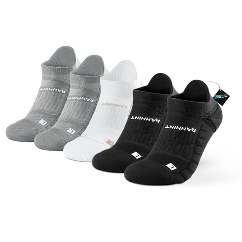 Rahhint Coolmax Kurze Laufsocken für Damen und Herren 5 Paar Kompressionssocken Wandersocken Sportsocken Anti Blasen Atmungsaktiv und Schweißableitend 35-38,39-42 von Rahhint