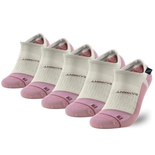 Rahhint Damen Coolmax Kompressions Laufsocken Wandersocken 5-Pack Sneaker Socken, Atmungsaktive Sportsocken mit Silikon-Fersenverstärkung – Größe 35-47 von Rahhint