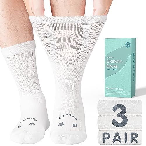 Rahhint Merino Wolle Diabetikersocken 3 Paar，Dicke Winter ohne Gummi & ohne Naht Bambus Socken für Damen Herren Thermo von Rahhint
