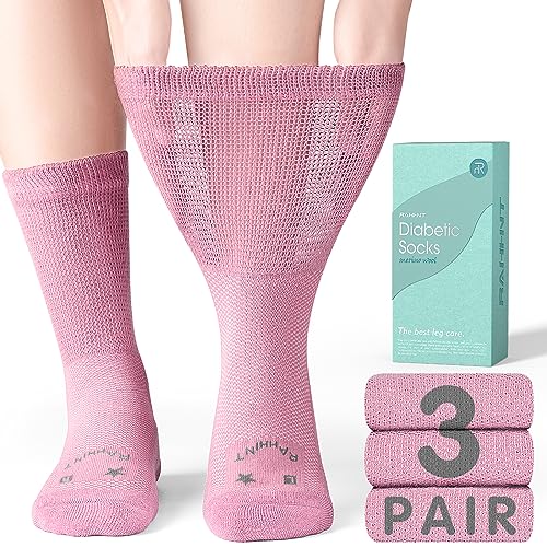 Rahhint Merino Wolle Diabetikersocken 3 Paar，ohne Gummi & ohne Naht Bambus Socken für Damen Herren von Rahhint