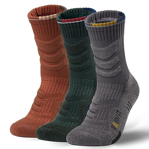 Rahhint Merino Wandersocken Wolle Trekkingsocken für Herren Damen Anti-Blasen Gepolstert Atmungsaktive Wasserfeste Kompression Sportsocken Laufsocken von Rahhint