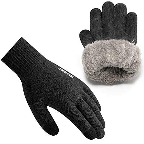 Rahhint Winterhandschuhe Herren Damen Touchscreen Thermohandschuhe Warme Wollstrickhandschuhe mit Fleecefutter von Rahhint