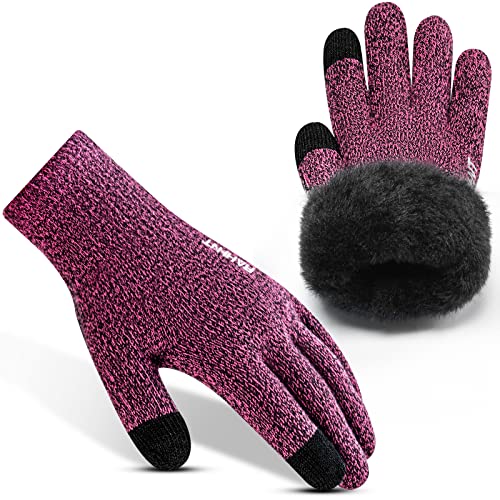 Rahhint Winterhandschuhe Herren Damen Touchscreen Thermohandschuhe Warme Wollstrickhandschuhe mit Fleecefutter von Rahhint