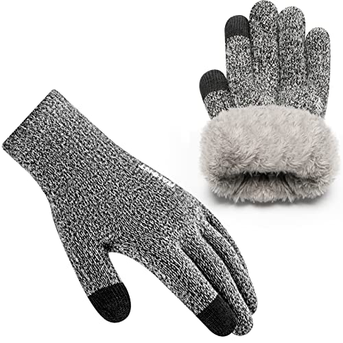 Rahhint Winterhandschuhe Herren Damen Touchscreen Thermohandschuhe Warme Wollstrickhandschuhe mit Fleecefutter von Rahhint