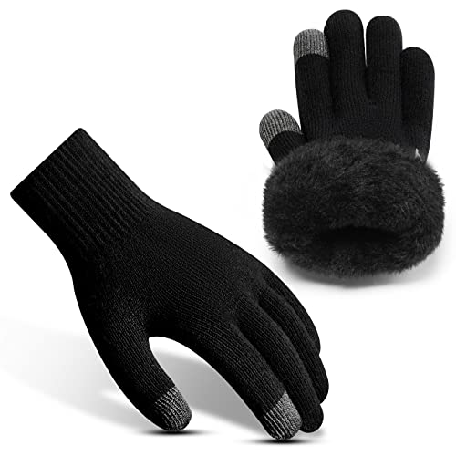 Rahhint Winterhandschuhe Herren Damen Touchscreen Thermohandschuhe Warme Wollstrickhandschuhe mit Fleecefutter von Rahhint