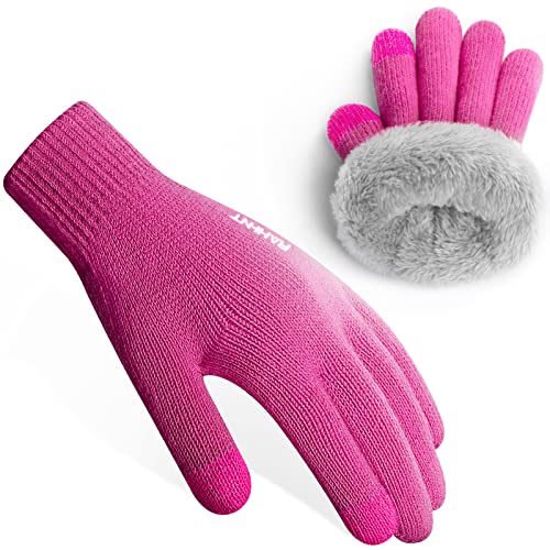 Unisex Kinder Handschuhe Winter für Jungen Mädchen Thermohandschuhe Touchscreen Winterhandschuhe Warme Wollstrickhandschuhe mit Fleecefutter 3-15 Jahre von Rahhint