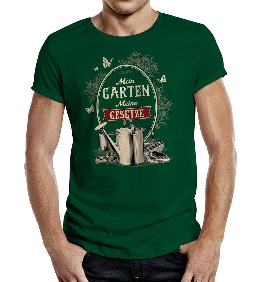 RAHMENLOS® T-Shirt Das Geschenk für Gartenfreunde Mein Garten - meine Gesetze"" von RAHMENLOS®