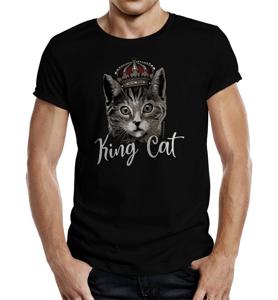 RAHMENLOS® T-Shirt Das Geschenk für Katzenliebhaber: King Cat von RAHMENLOS®