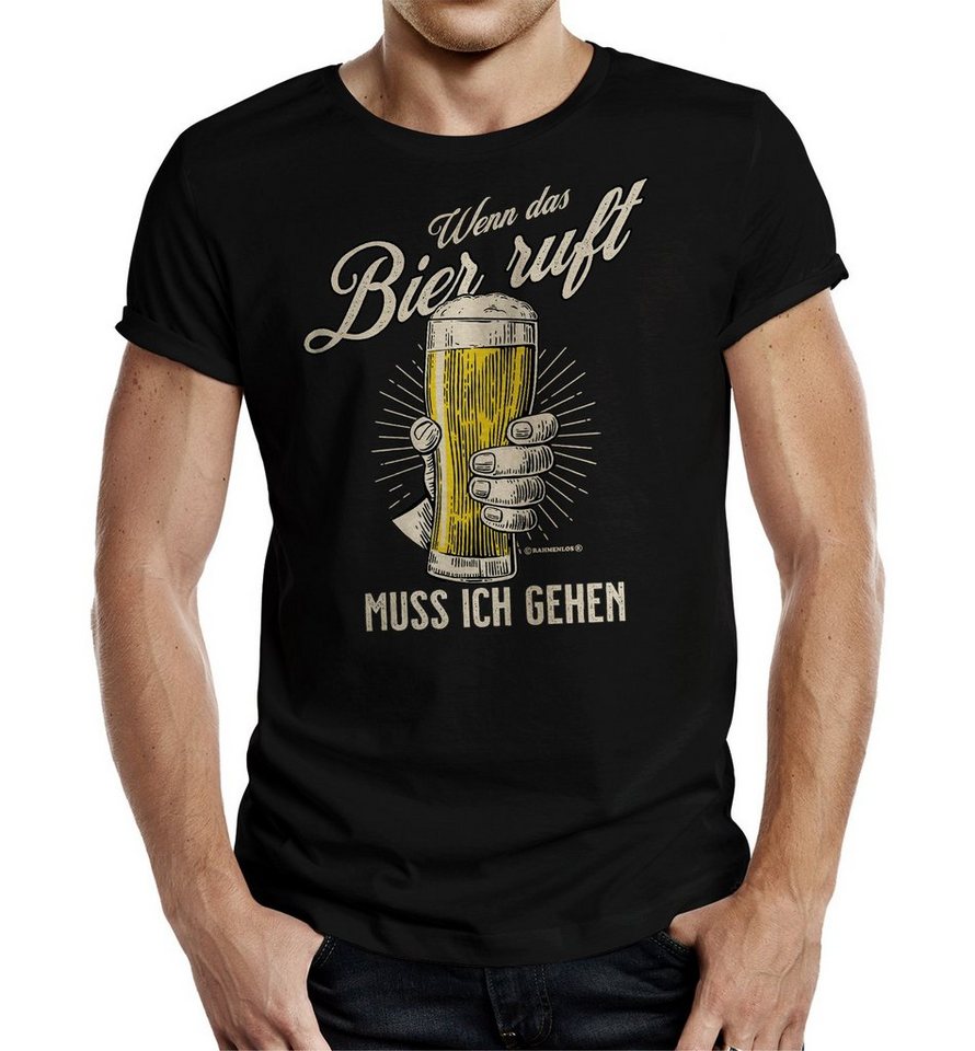RAHMENLOS® T-Shirt Das Party Geschenk für Männer: Wenn das Bier ruft von RAHMENLOS®