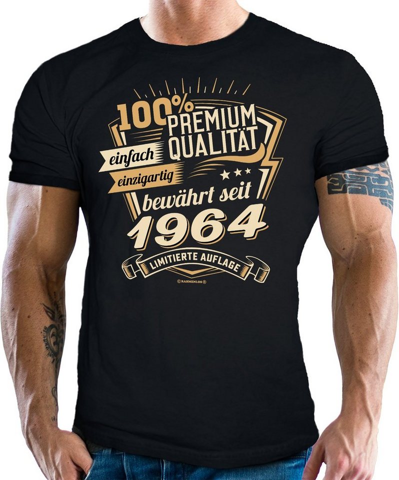RAHMENLOS® T-Shirt als Geschenk zum 60. Geburtstag - Premium bewährt seit 1964 von RAHMENLOS®