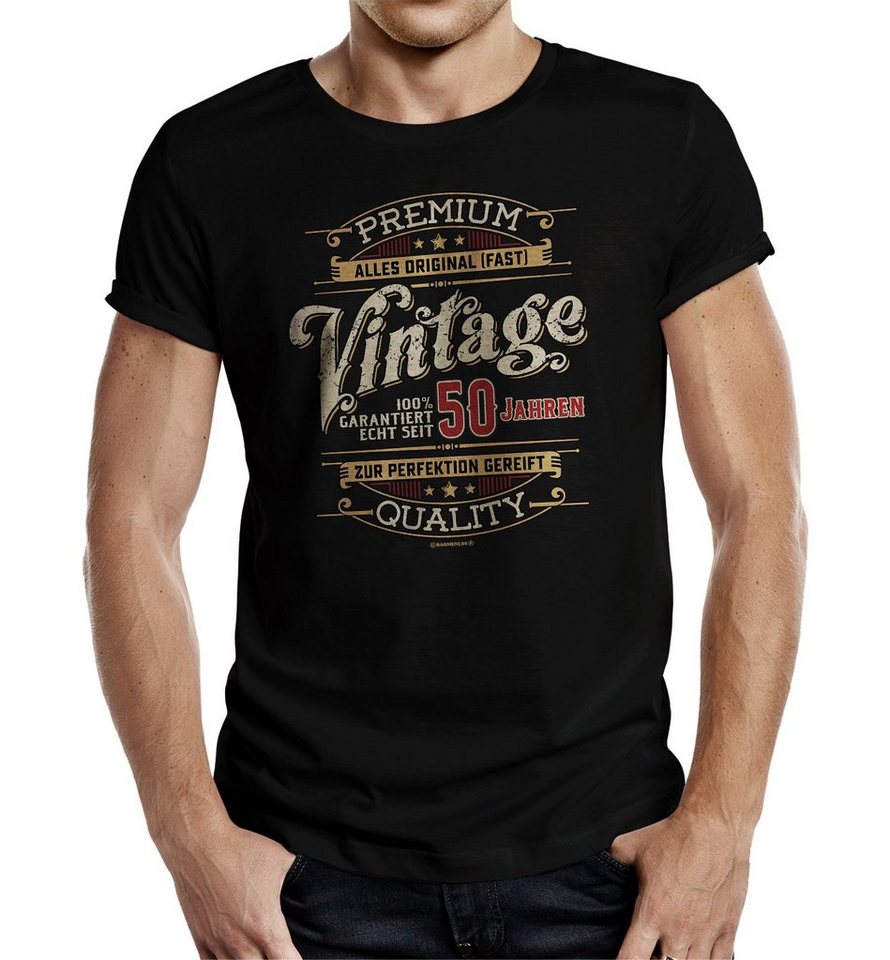 RAHMENLOS® T-Shirt Geschenk zum 50. Geburtstag - Premium Vintage 50 von RAHMENLOS®