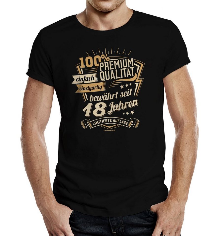 RAHMENLOS® T-Shirt als Geschenk zum 18. Geburtstag - bewährt seit 18 Jahren von RAHMENLOS®