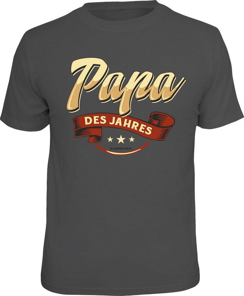 RAHMENLOS® T-Shirt als Geschenk zum Vatertag - Papa des Jahres von RAHMENLOS®