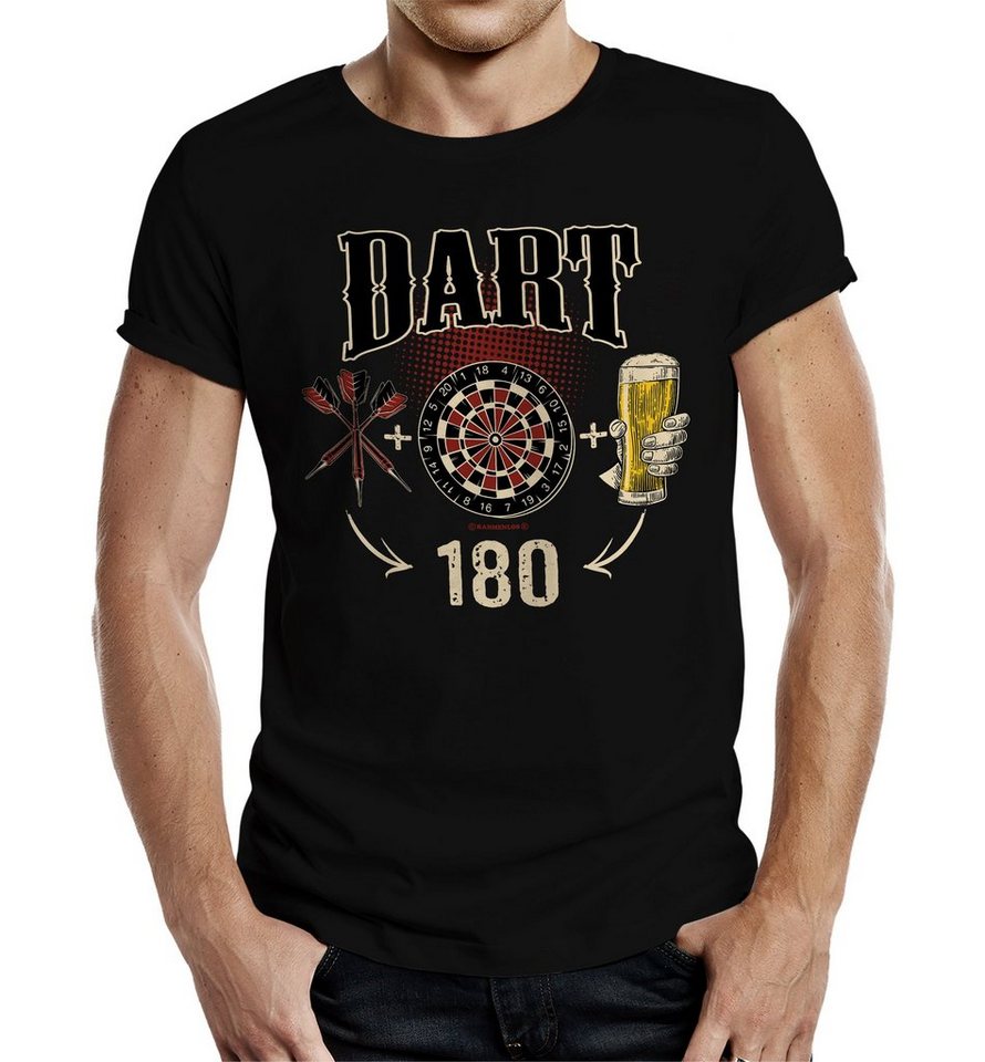 RAHMENLOS® T-Shirt für Dart-Spieler: Dart 180 Flights von RAHMENLOS®