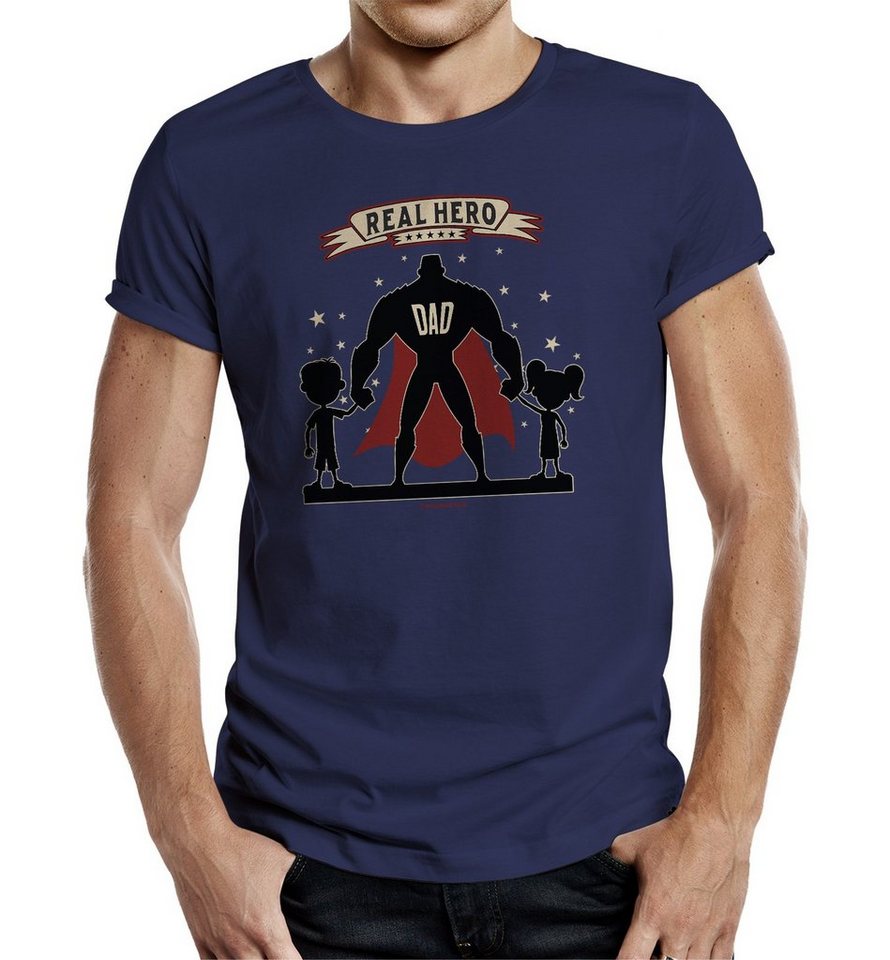 RAHMENLOS® T-Shirt für Väter und Opas: Echte Helden - Real Heroes von RAHMENLOS®
