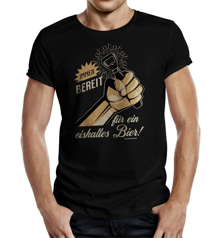 RAHMENLOS® T-Shirt zur Party für Biertrinker - Immer bereit für ein eiskaltes Bier RAHMENLOS® T-Shirt zur Party für Biertrinker - Immer bereit für ein eiskaltes Bier von RAHMENLOS®