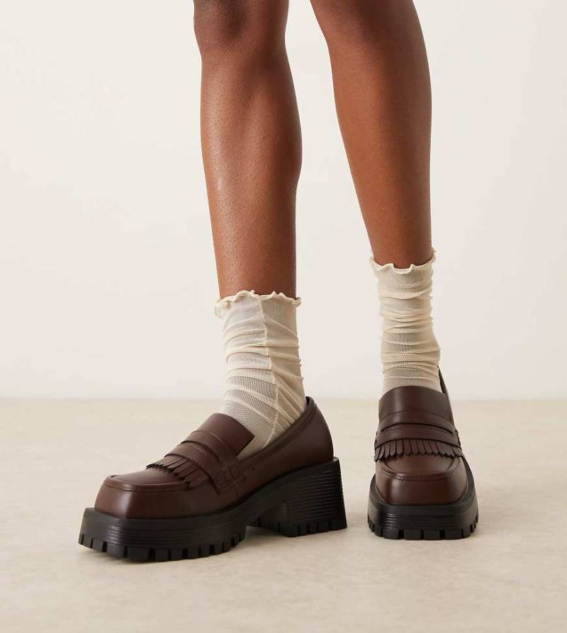 Raid Wide Fit - Vamika - Loafer in Braun mit dicker Sohle, weite Passform-Brown von Raid Wide Fit