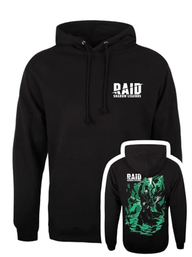 RAID: Shadow Legends Deathknight Silhouette schwarzer Pullover Hoodie, Schwarz , Small (36 - 38 ) von Raid: Shadow Legends