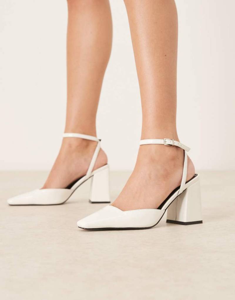 RAID - Cordeliya - Slingback-Schuhe in Weiß aus PU mit Blockabsatz von Raid
