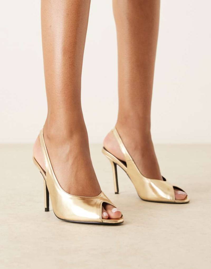 RAID - Dorry - Sandaletten in Goldoptik mit Absatz und Fersenriemen-Goldfarben von Raid