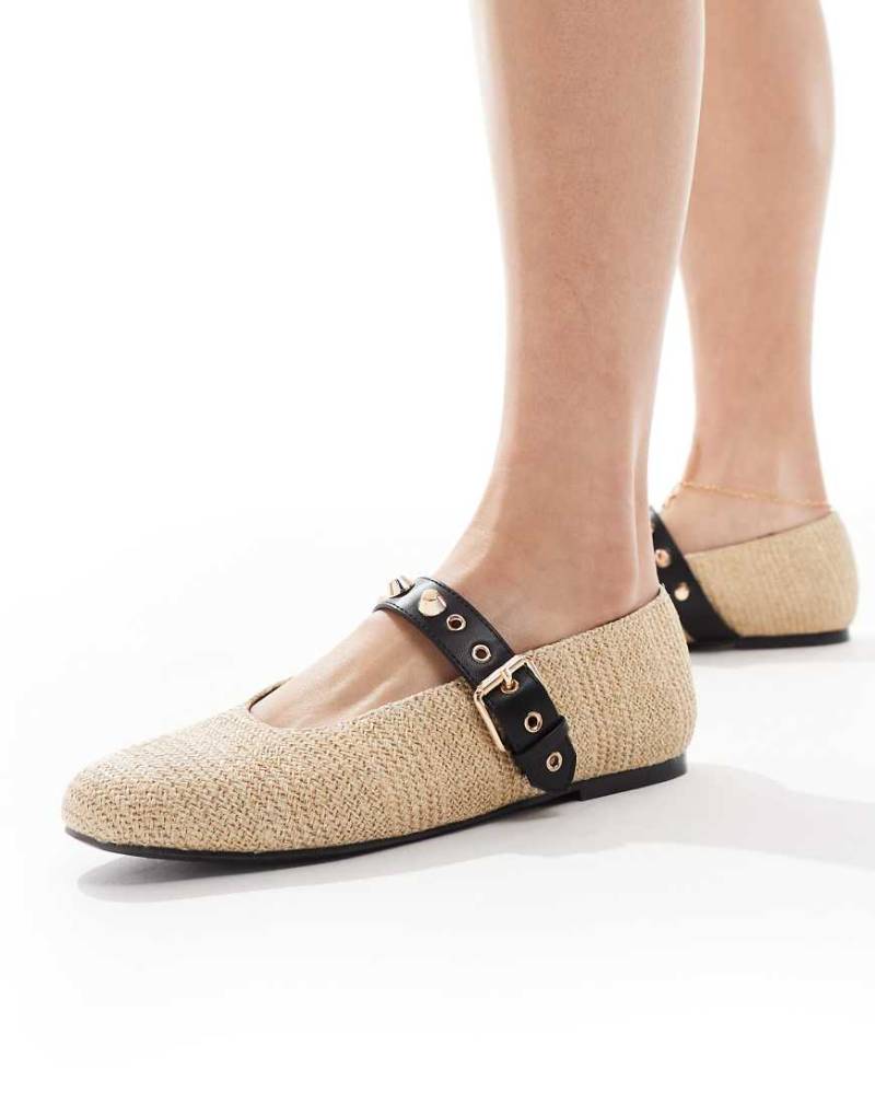 RAID - Novie - Jute-Ballerinas in Gelb mit goldfarbener Schnalle-Neutral von Raid