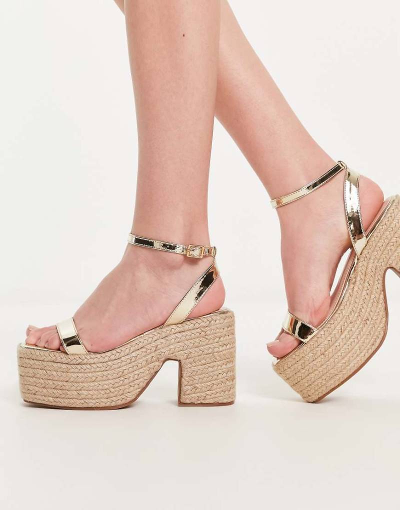 RAID - Remington - Espadrilles in Gold mit Plateausohle-Goldfarben von Raid