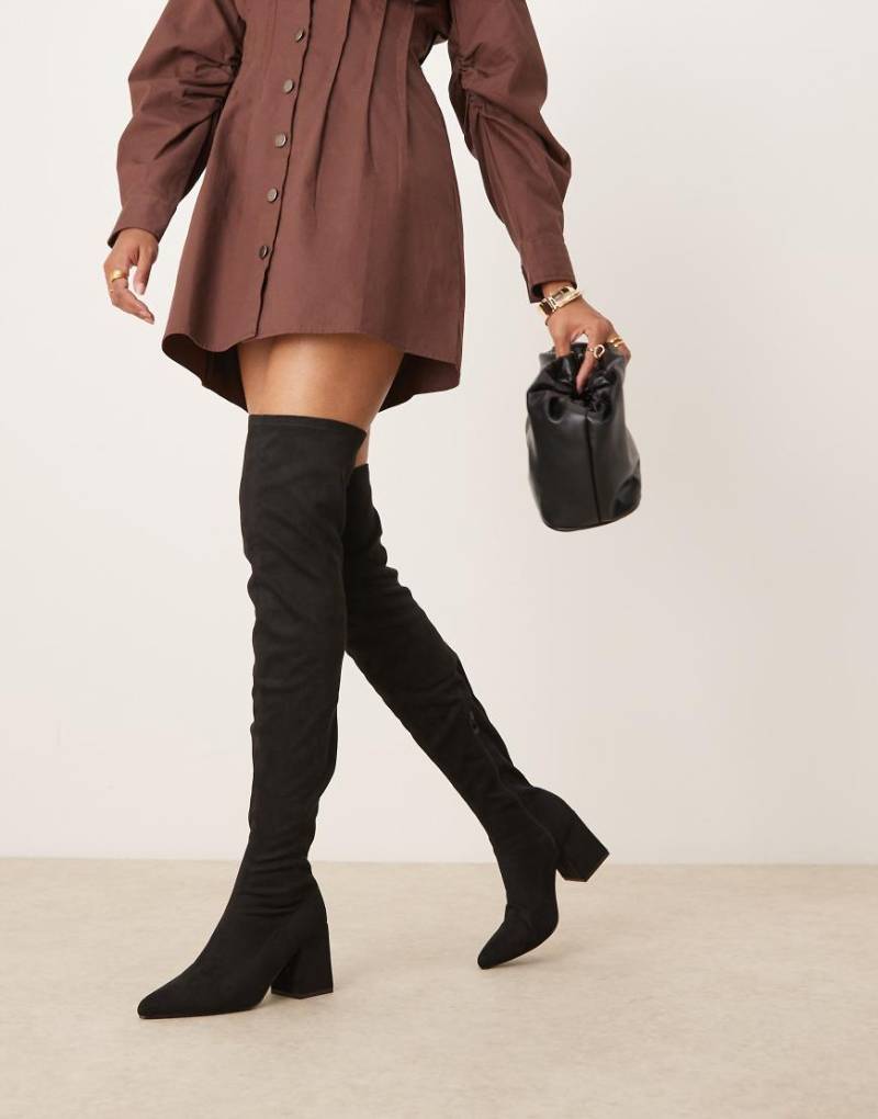 RAID - Rykiel - Overknee-Stiefel in Schwarz mit Blockabsatz von Raid