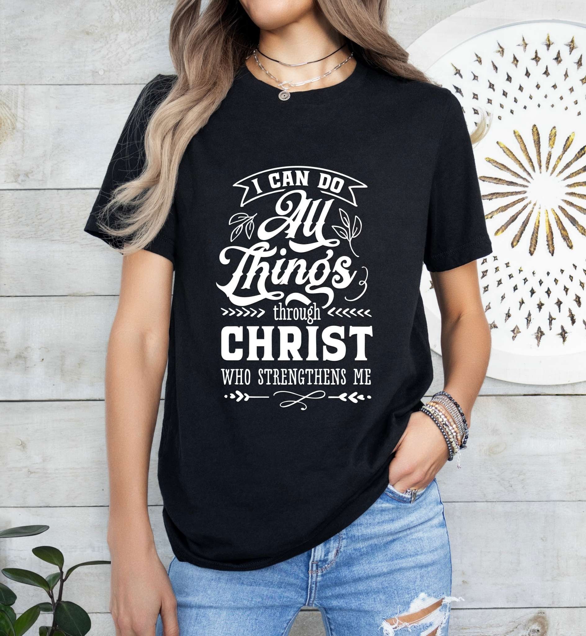Ich Kann Alles Durch Christus T-Shirt Tun Inspirierender Bibelvers von RaidenGateDesign